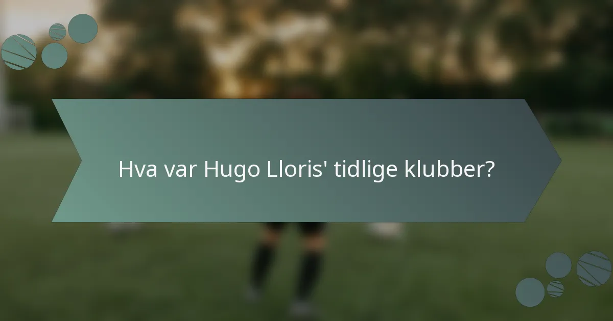 Hva var Hugo Lloris' tidlige klubber?