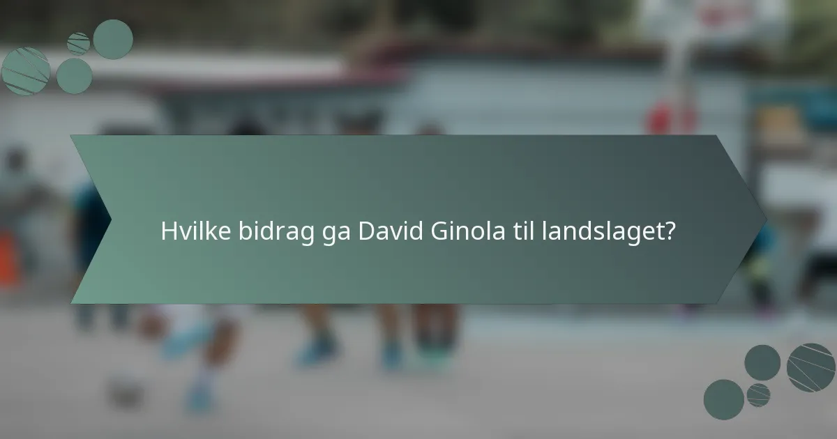 Hvilke bidrag ga David Ginola til landslaget?