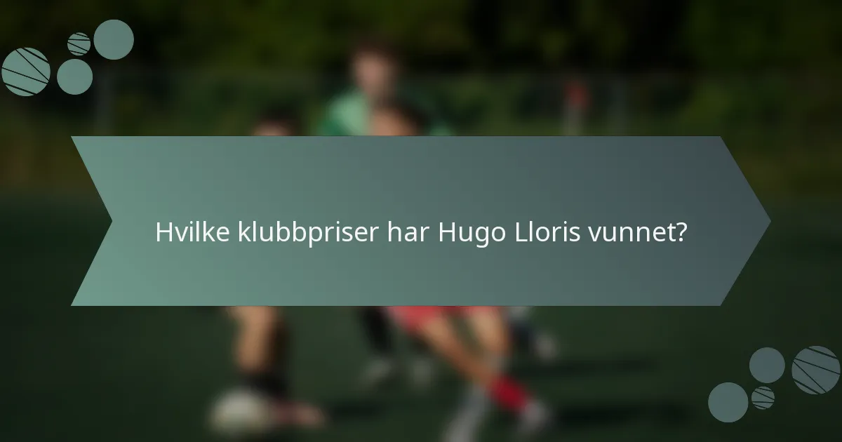 Hvilke klubbpriser har Hugo Lloris vunnet?